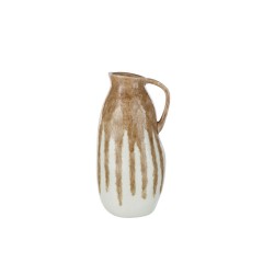 VASE PAINT CER BEIGE LIGHT BROWN 37 